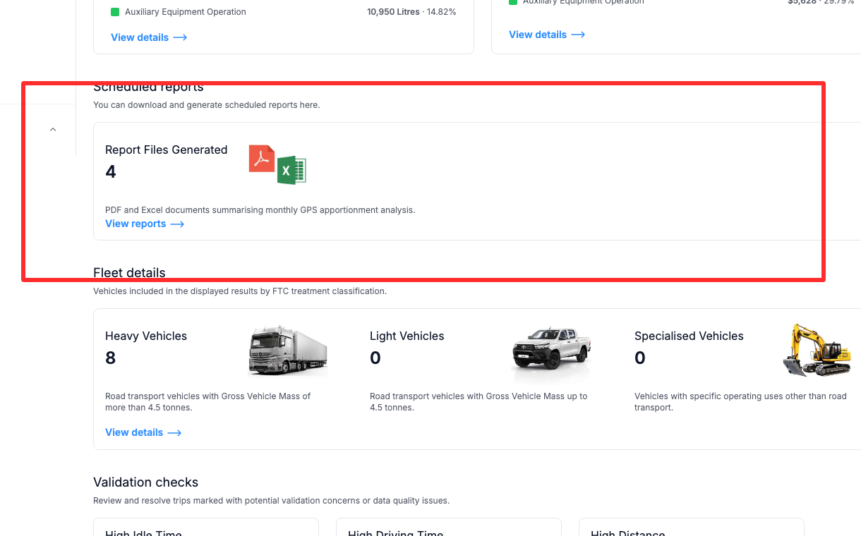 Scheduled reports focus