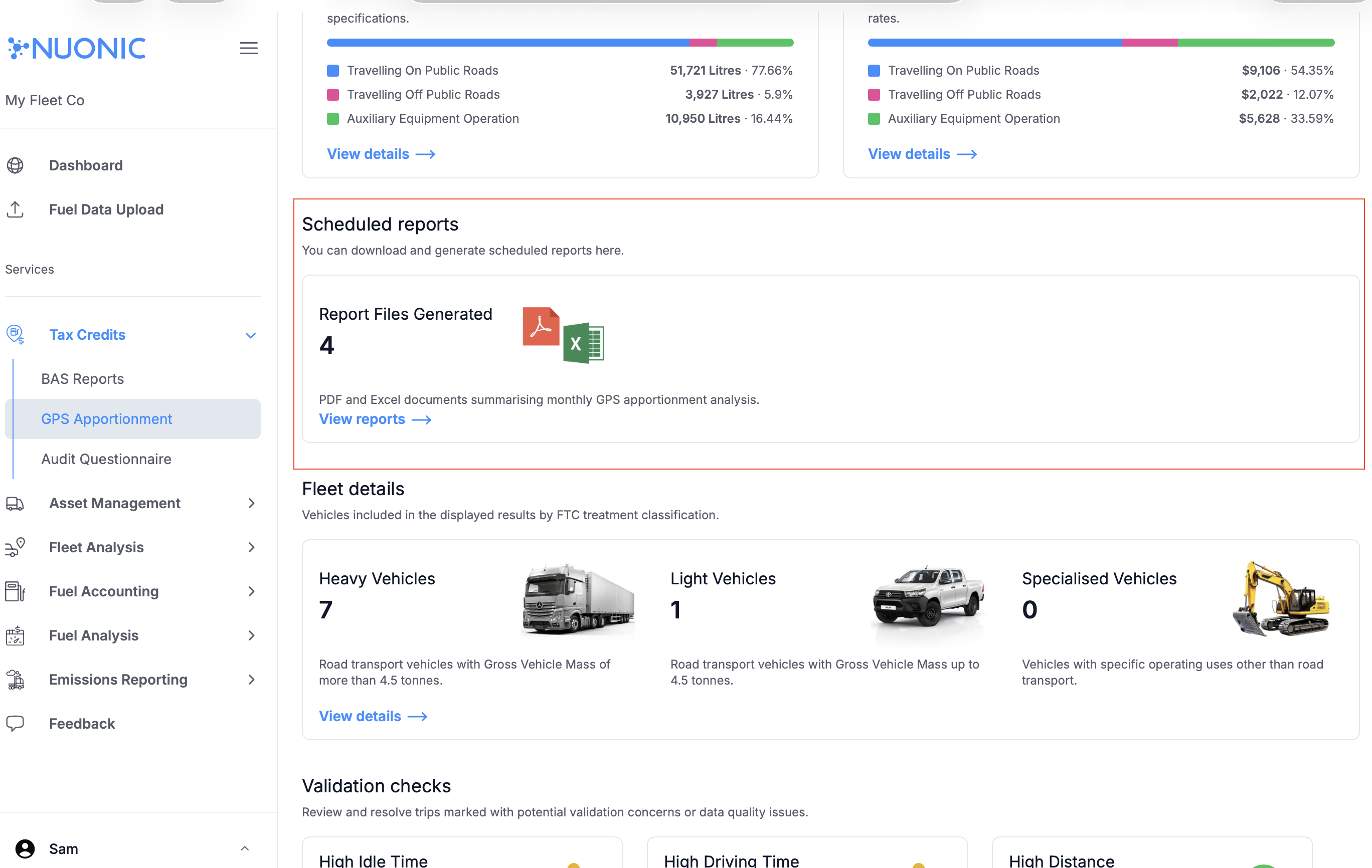 Scheduled reports focus