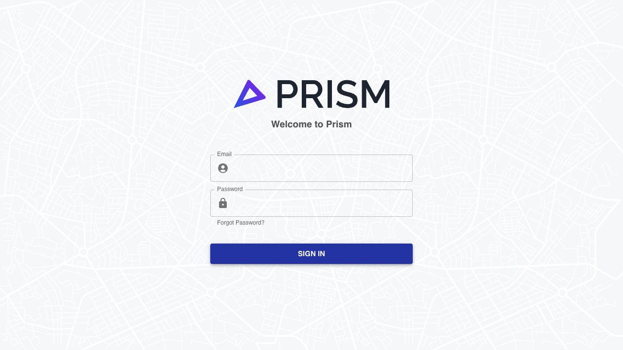 Current Prism login page